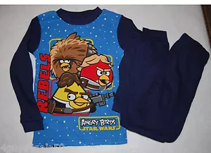 Boys Thermal Long Underwear Set STAR WARS ANGRY BIRDS Navy Blue 6 WAFFLE - Picture 1 of 1