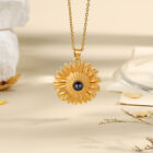 Sunflower Photo Projection Necklace Gold Women Floral Charm Pendant Mom Jewelry