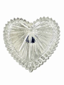 Cristais Maua Brazil Hand Pressed Crystal  Heart Shape 4" Trinket Box T 14 - Picture 1 of 14