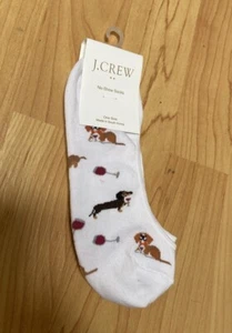 J. Crew No Show Socks Dogs And Red Wine  - Picture 1 of 4