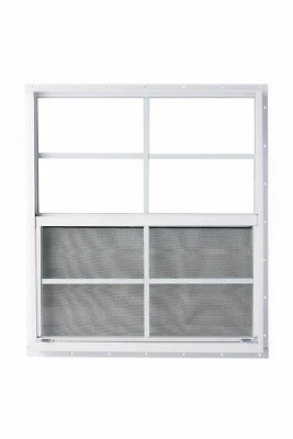 OUTDOOR HARDWARE SUPPLY 24 x 27 White Flush Mount Window, Great for Sheds, Playhouses, Barns, Garages