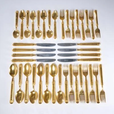 Towle Old Forge Georgian House Gold Tone Stainless Steel 40pc Flatware Set B - Image 1 of 4