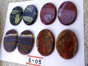 Lotto di 8 American Gem Cabs (E-05) Gemme Closeout Gemme Plum Agata Morrisonite - Foto 1 di 2