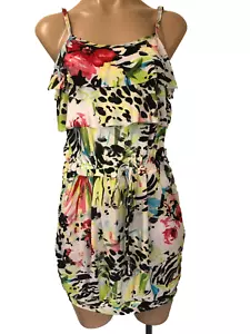 Size S Green Red Black Blue White Stretch Sun Beach Dress BNWOT Fits Sz 8/ 10 - Picture 1 of 8