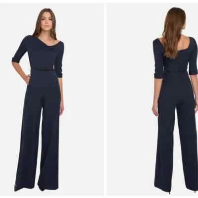 Nuevo con etiquetas Mono Jackie O Negro Halo Clásico Mangas 3/4 Para Mujer Azul Marino Talla 10 Foto 1 de 4