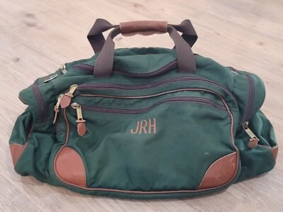 Bolsa de viagem vintage LL Bean lona couro verde SEM ALÇA DE OMBRO 23 polegadas - Imagem 1 de 4