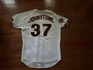 1997 GIANTS JOHN JOHNSTONE GAME USED WORN HOME JACKIE PATCH JERSEY W/COA & STAMP - Picture 1 of 5