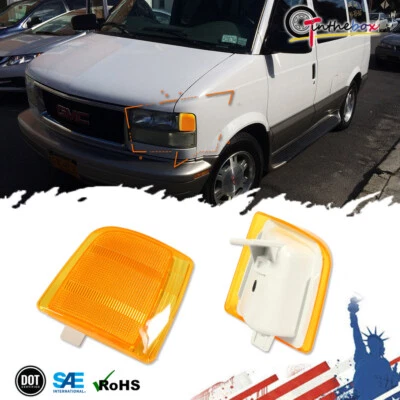 Amber Corner Signal Light Housings Pair For 1995-2005 Chevrolet Astro GMC Safari - Image 1 of 4