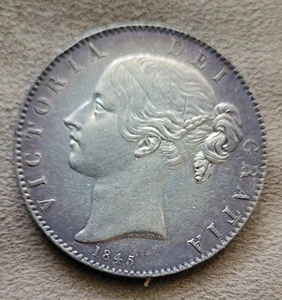 1845 GB Silver Half Crown Victoria Mint Condition (PHOTO IS OF ACTUAL COIN) - Picture 1 of 4