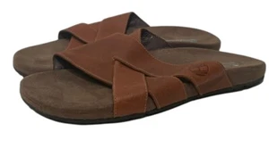 Timberland Earthkeepers Mens Slide On Sandals Brown Leather Sz 13M - Picture 1 of 10