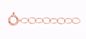 Cable LIGERO 14K 3MM Oro Rosa 6mm Anillo de Resorte 1.25" Extensor de Cadena Seguridad - Imagen 1 de 5
