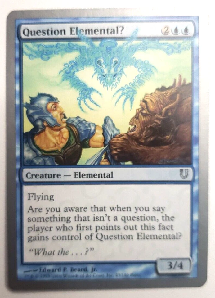 Question Elemental? MTG 2004 Blue Creature Card Magic the Gathering - Image 1 of 1