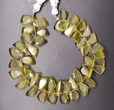 Natural Honey Quartz Gem 11x7 to 12x8 mm Size Faceted Sail Shape Briolette 7.5" - Image 1 of 4