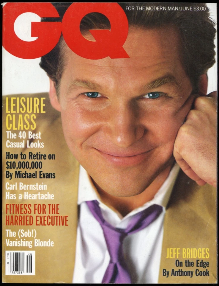 JUNE 1986 GQ GENTLEMEN'S QUARTERLY MAGAZINE JEFF BRIDGES, CASUAL LOOKS, NO LABEL - Image 1 of 1