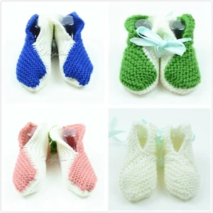 4 pairs Baby Girl Boy Anti-slip Socks Crochet Shoes Newborn to 6 Months - Picture 1 of 5
