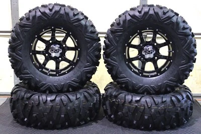 POLARIS GENERAL 1000 30" BIGHORN RADIAL ATV TIRE & 14" COBRA BLK WHEEL KIT POL10 - Image 1 of 4