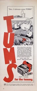 VINTAGE 1940s Print Ad ~ Tums ~ Quick Relief for Acid Indigestion - Picture 1 of 1
