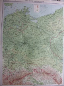 1920 MAP OF GERMANY - EASTERN SECTION - Plate 41 Times Atlas Of World - Picture 1 of 6