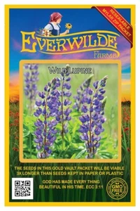 10 Wild Lupine Wildflower Seeds - Everwilde Farms Mylar Seed Packet - Picture 1 of 3