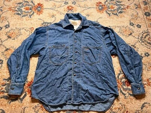 Guess Denim Shirt Men's Medium Chambray Y2K Preppy Grunge 90s Button Down - Picture 1 of 4