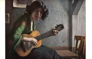 CPA Peinture - J. ENGEL - 1032. Musette - Girl with a guitar - Pub Cardon - Picture 1 of 2