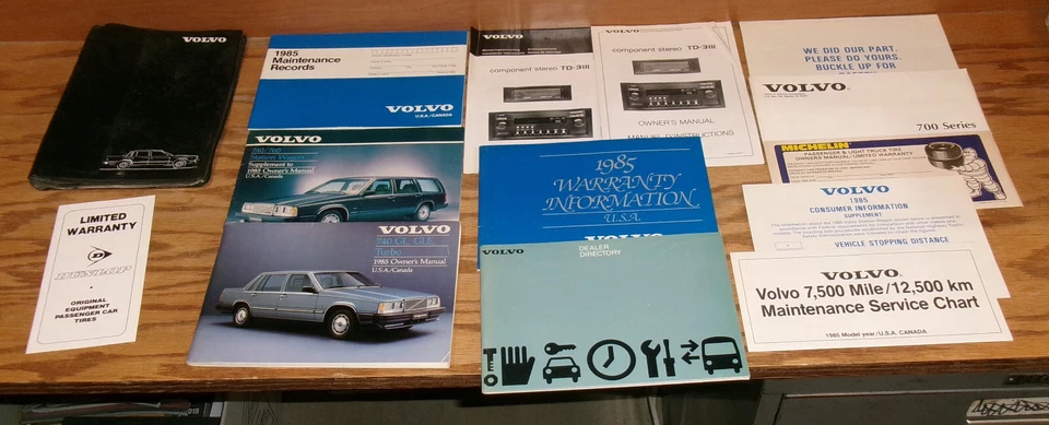 Original 1985 Volvo 740 GL GLE Turbo & Wagon Owners Operators Manual Set w Case Foto 1 de 1