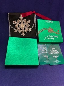 Vintage 1989 GORHAM Sterling Silver Christmas Snowflake Ornament Gold Fill Year - Picture 1 of 9