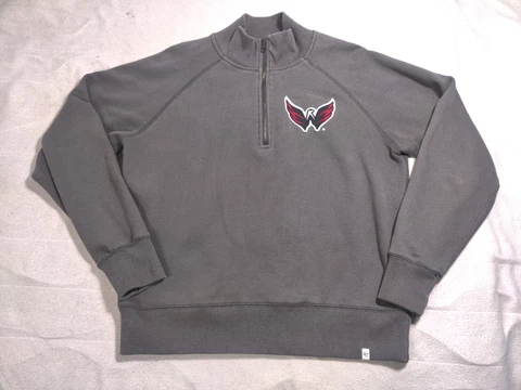 Washington Capitals Mens Sweater Gray Medium Pullover 1/4 Zip NHL '47 Cover