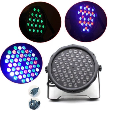 4pcs DJ Slim Par64 RGBW 54X3W LED Light PAR DMX Outdoor Color Mixing Stage Lamp - Image 1 of 4