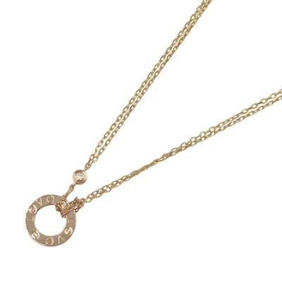 Cartier Love Circle Necklace Diamonds Pink Sapphire 38/41in Used - Image 1 of 4