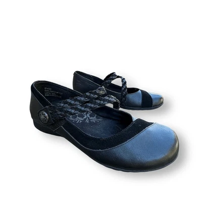 Aetrex Ada Braided Mary Jane Black Women's Flats Size 9-9.5 - Изображение 1 из 4