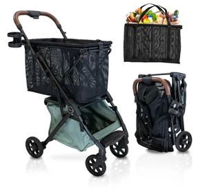Personal Luxury Folding Shopping Cart On Premium Wheels – Ultra Lightweight - Picture 1 of 3