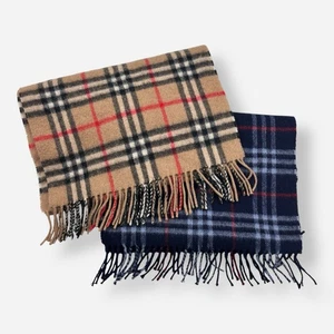 Burberrys of London Schal Burberry Beige Nova Kaschmir Navy Blau Lammwolle Lot 2 - Bild 1 von 7
