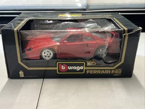 BURAGO 1:18 SCALE 1987 FERRARI F40 DIECAST! RED! NEW IN BOX! - Picture 1 of 10