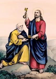 Keys of the Kingdom of Heaven St. Peter Jesus POSTER 13 X 19 INCH Catholic - Picture 1 of 2