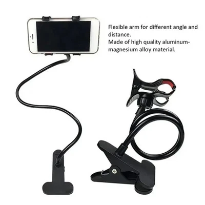 Universal Lazy Mobile Phone Gooseneck Stand Holder Flexible Bed Desk Table Clip - Image 1 of 4