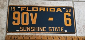 Bella Targa Florida 1952 Sunshine State Tag Insegna Singola Cifra Duplicato - Foto 1 di 2
