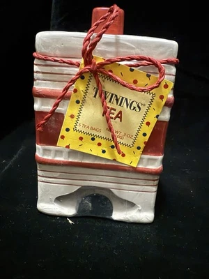 Porta té gemelo vintage rojo y blanco  Foto 1 de 4