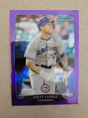 2013 年 Bowman Chrome - Brett Lawrie #153 紫色折射器 /199 — 第 1/4 张图片