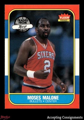 1986-87 Fleer #69 Moses Malone BULLETS - Image 1 of 2