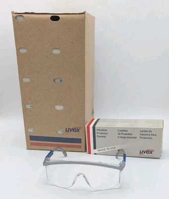 Nuevo Estuche 10 UVEX Astrospec 3000 Lente Transparente Gafas de Seguridad Hecho en EE. UU. Azul Plata  Foto 1 de 4
