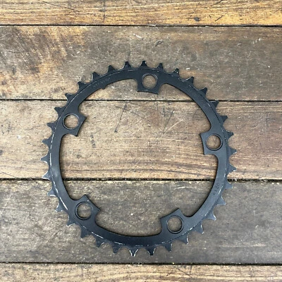 Vintage 34 Tooth Chainring 5 Arm 110 BCD 10 Speed Only FSA Alloy Race 10s Black - Image 1 of 4