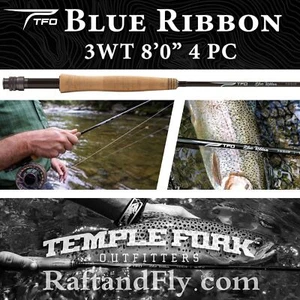 TFO Blue Ribbon 3wt 8'0" Fly Rod | Temple Fork Outfitters - FREE SHIPPING - Picture 1 of 3