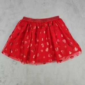 WAY TO CELEBRATE Girls Youth Red Tulle Foil Heart Valentines Skirt Tutu Sz 6/6X - Picture 1 of 11