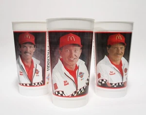 Vintage Set Of 3 1992 Plastic Drinking Cups Nascar Racing McDonald's Coca Cola - Picture 1 of 14