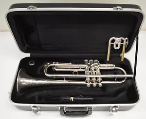 1930 CG CONN 22B TRUMPET WITH Bb/A CHANGE VALVE, SATIN SILVER FINISH,ELKHART IN - Picture 1 of 21