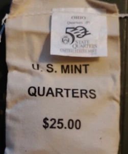 OHIO (OH-P) State Quarters US Mint Sewn UnOpened $25 Bag  [100 coins] QG1 - Picture 1 of 2