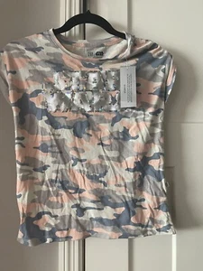 Gap Girls Size M(10)Gray With Pink Camo Star Wars Sequin Shirt T-Shirt - Picture 1 of 5
