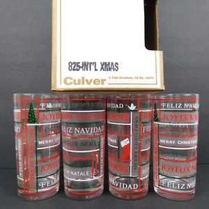 Culver International Xmas #825 Weihnachten Set 15oz Kühlgläser OVP - Bild 1 von 18
