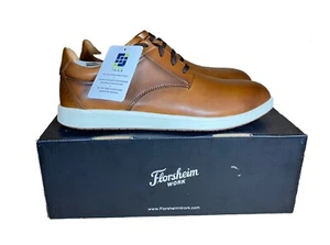 Florsheim Crossover Work Shoes Composite Toe Cognac Brown Size 12 Wide - Picture 1 of 9